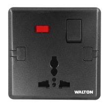 W13PUS13 Metallic Black (3 pin socket with switch)
